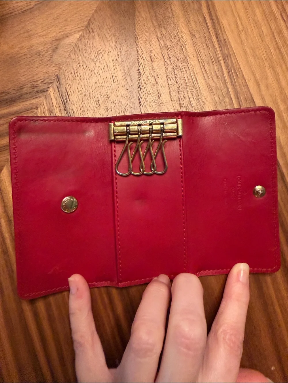 Vintage Louis Vuitton Multiclés 4 key holder in Castilian Red Epi leather